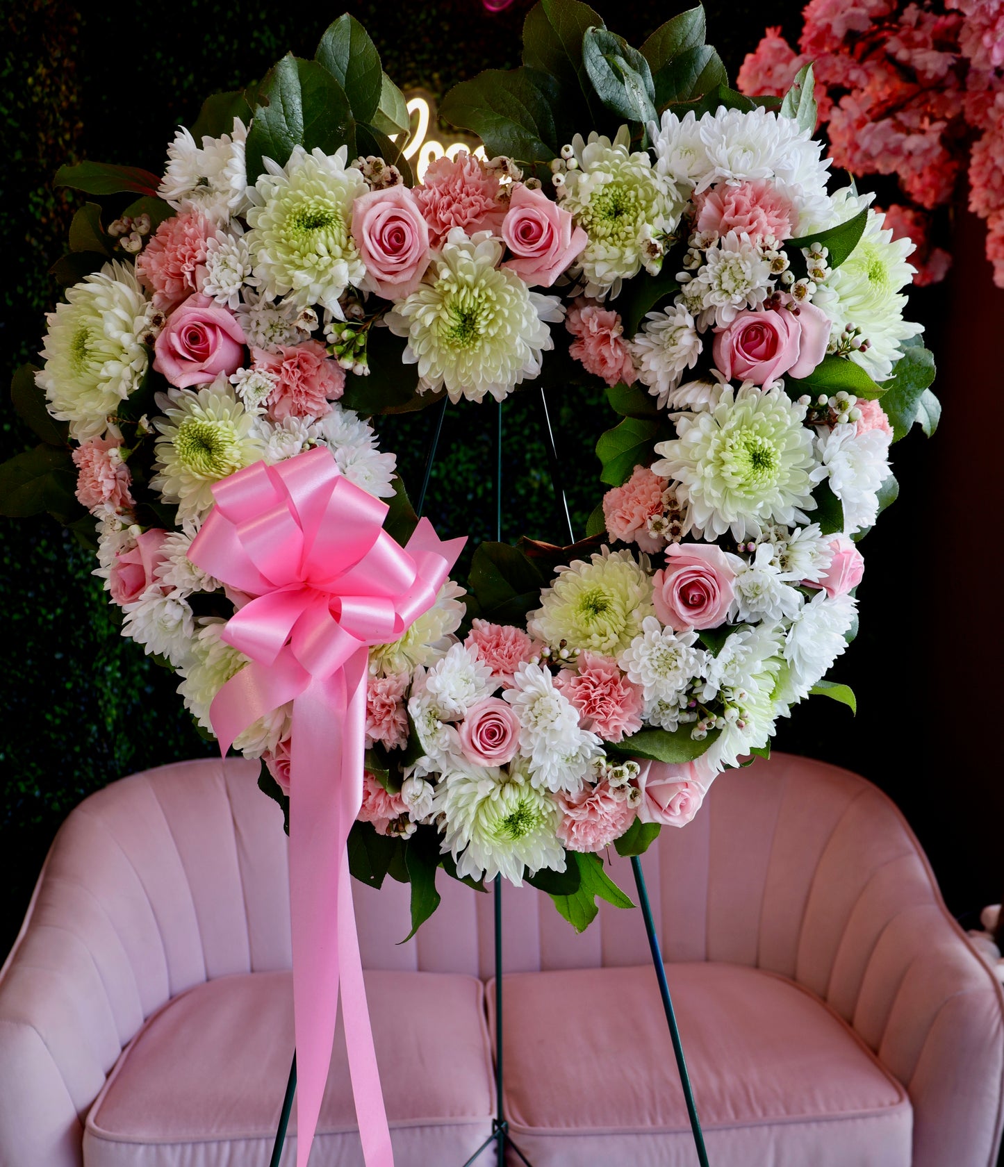 Floral Heart Tribute Pink