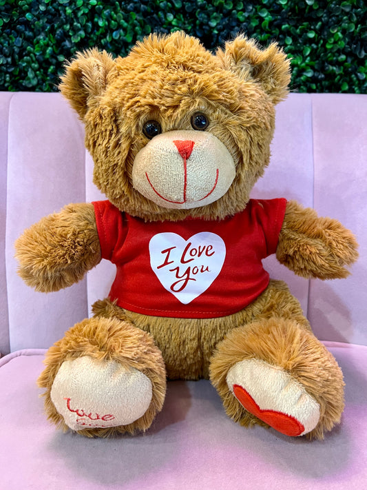 11" VDAY Brown Bear with T-Shirt