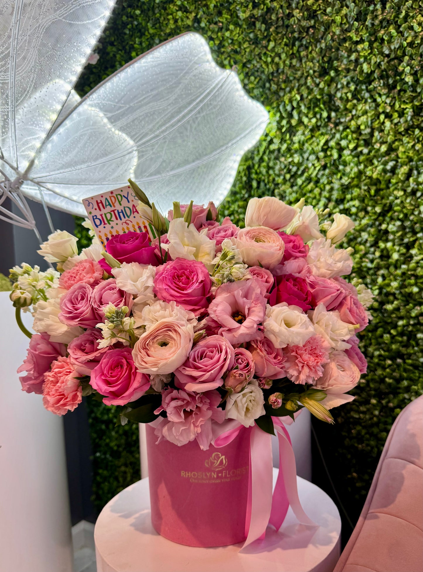 The Pink Radiance Luxury Velvet Floral Box