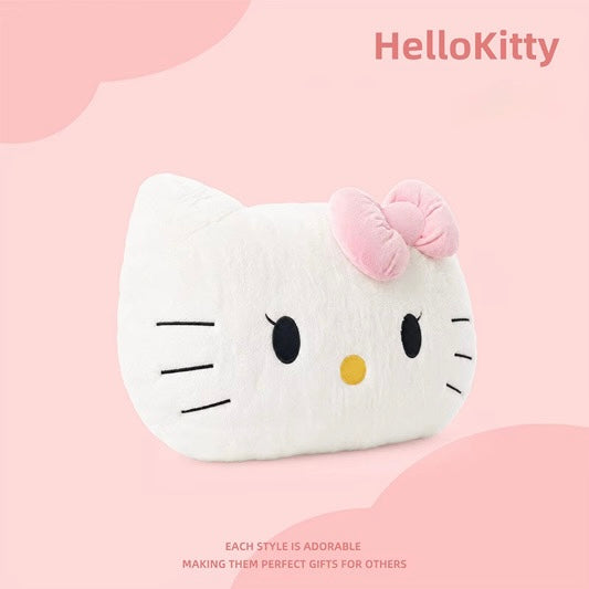 Sweet Pink Bow Kitty Plush Pillow — 25cm