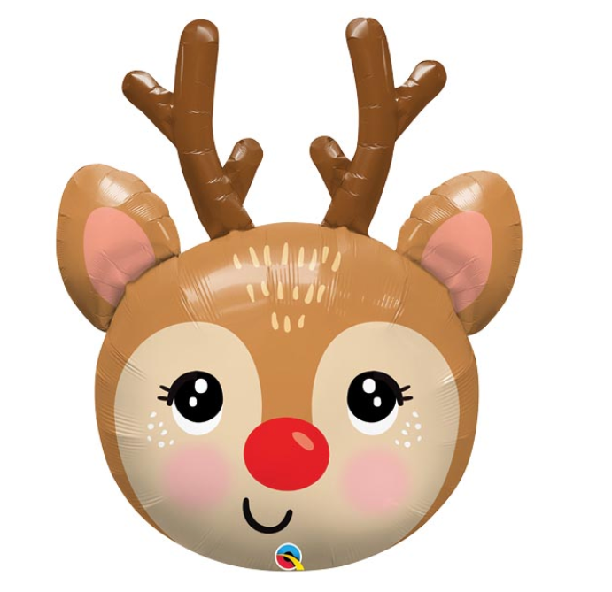 35" PKG RED NOSED REINDEER SHAPE BALLOON