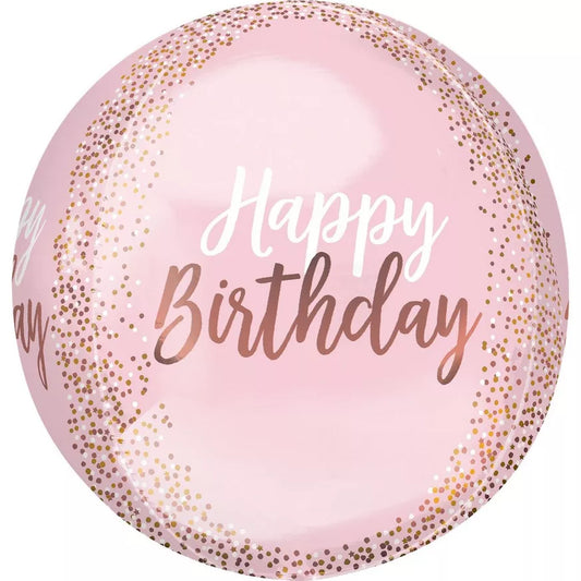 Blush Pink Happy Birthday Balloon 16in