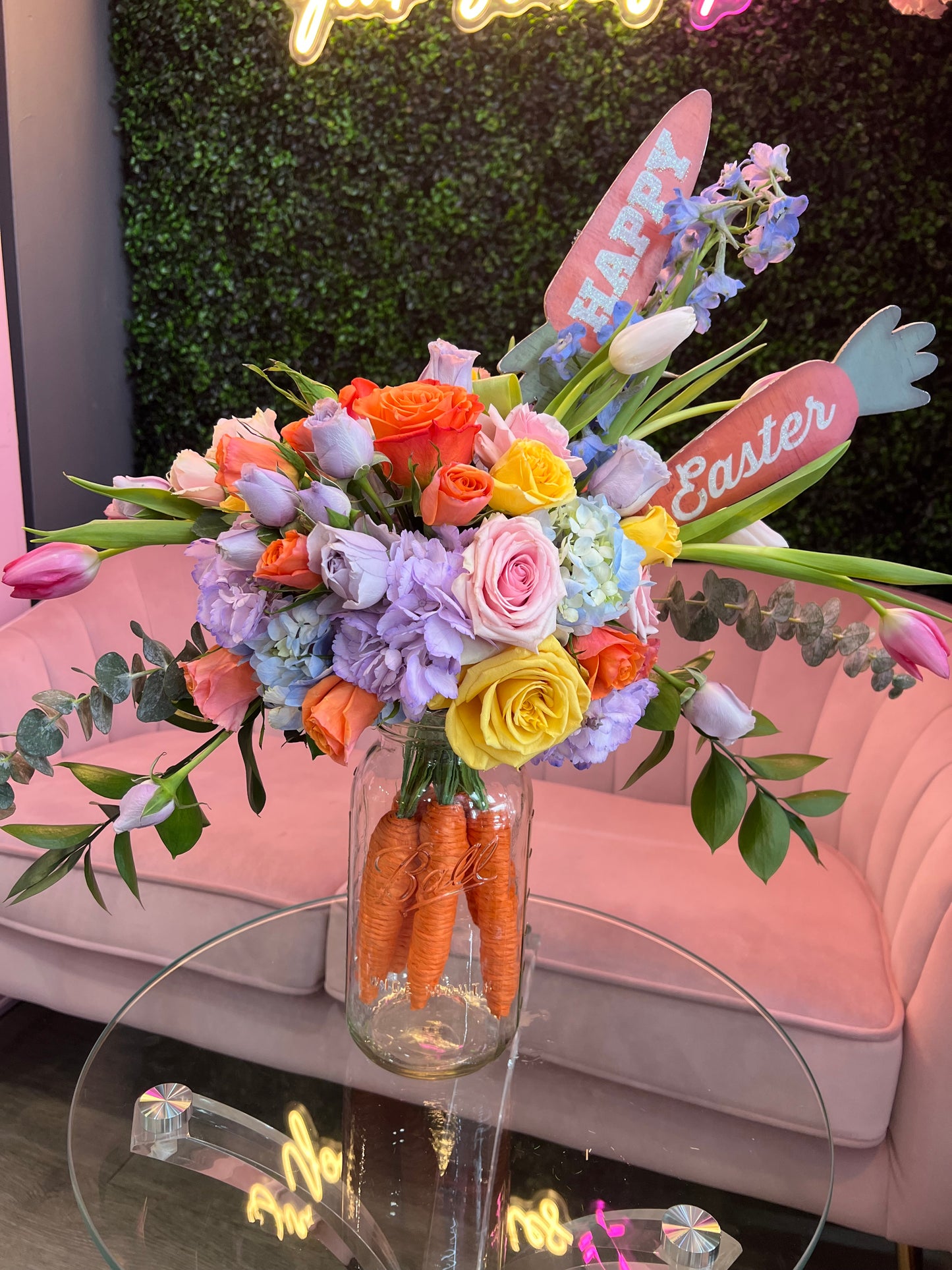 Easter Blooms Mason Jar