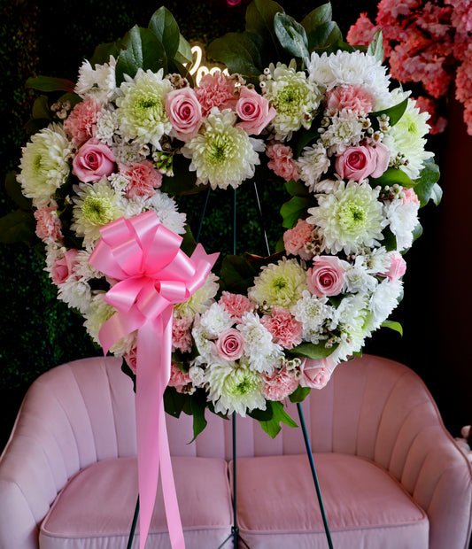 Floral Heart Tribute Pink