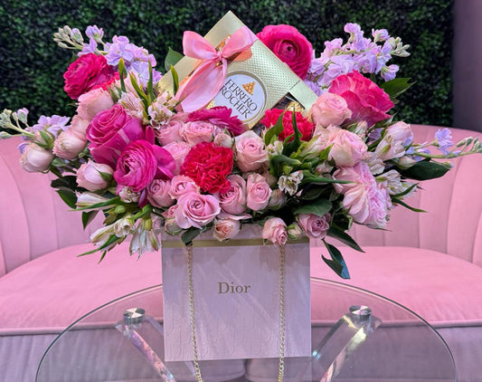 Floral bags and floral hearts