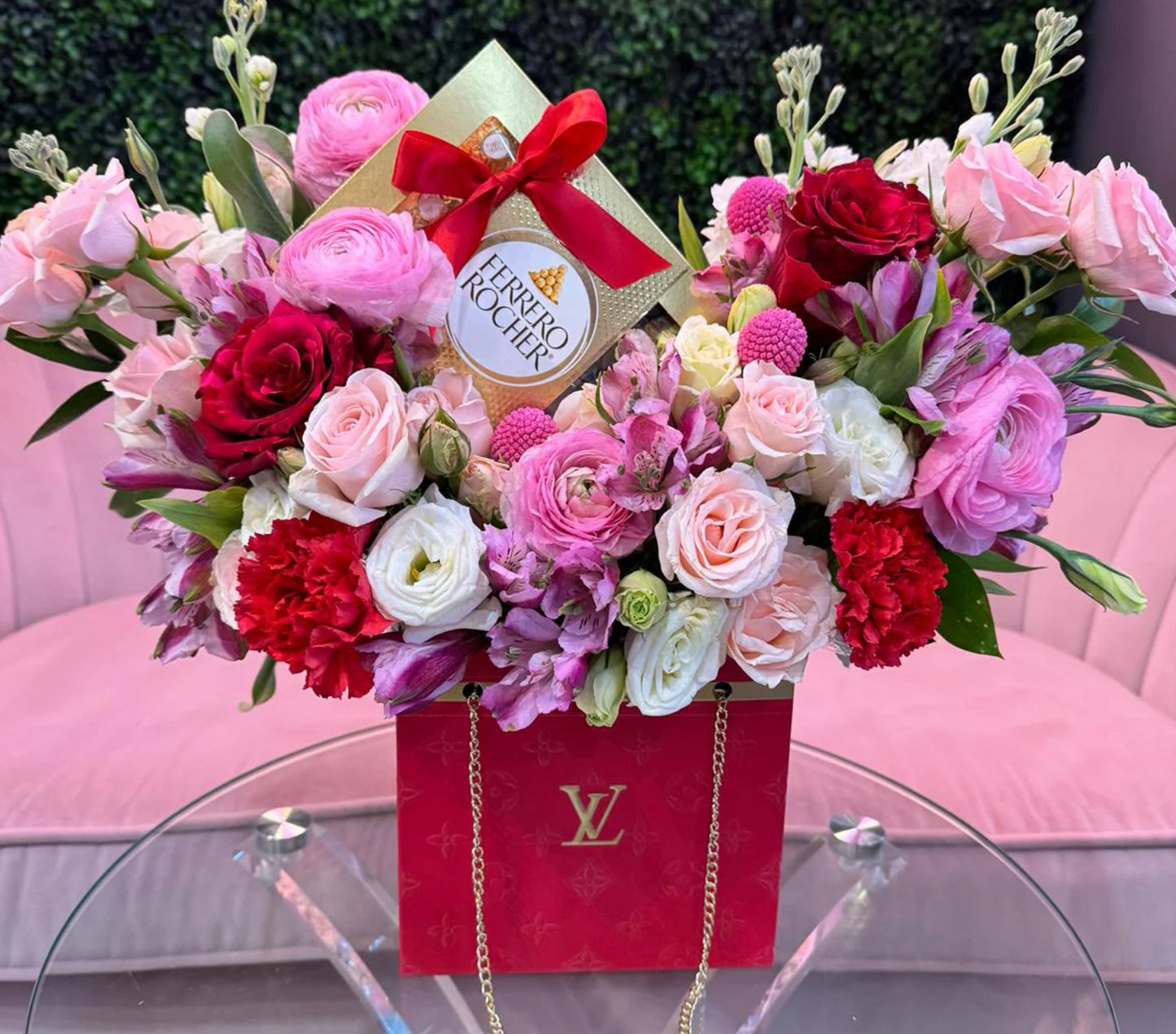 Floral bags and floral hearts