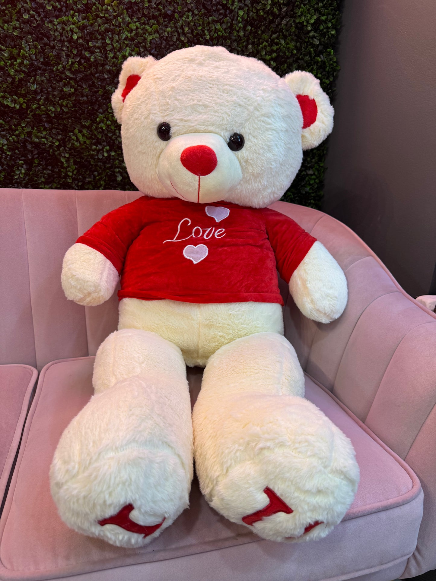 100cm White Valentine Bear