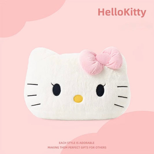 Sweet Pink Bow Kitty Plush Pillow — 25cm