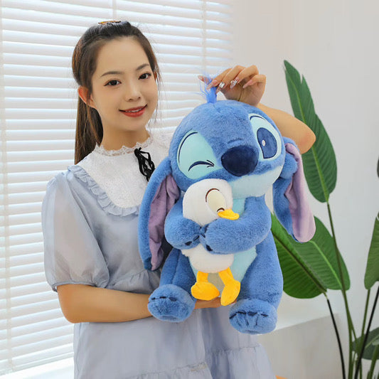 Stitch & Duckling Hugs Large Plush 18" / 45cm