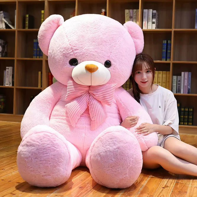 Life-Sized Giant Teddy Bear with Bow — 3.3 Feet (100 cm)