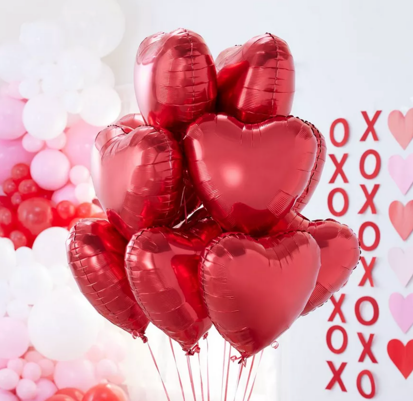 18'' Red Heart Mylar Balloons