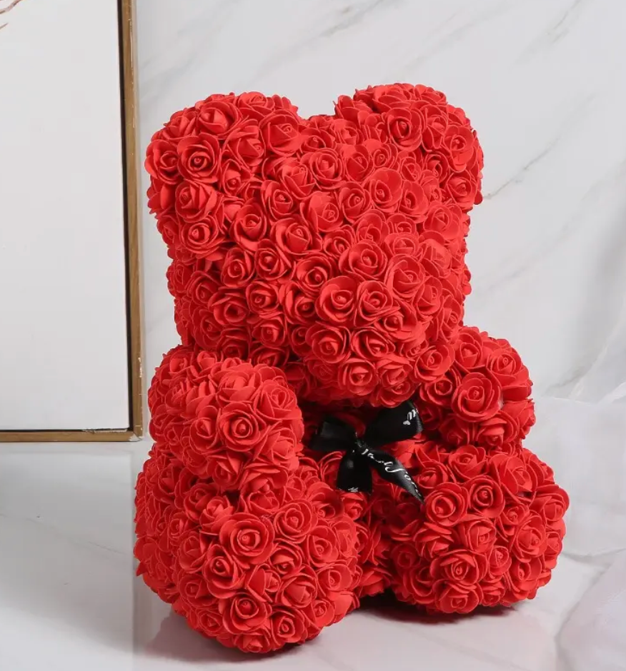 Red Roses Plush Rose Teddy Bear – Rhoslyn Florist