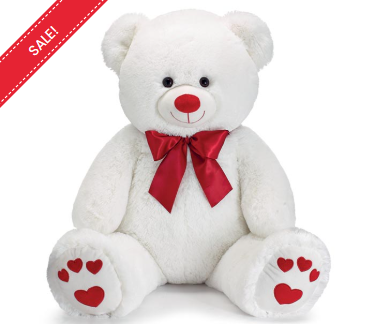 LARGE 35" WHITE PLUSH BEAR