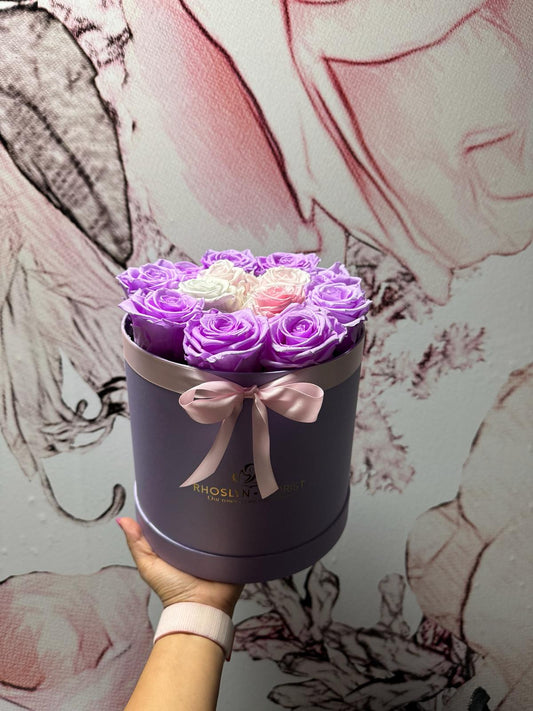 Purple Preserved Roses Medium-Box
