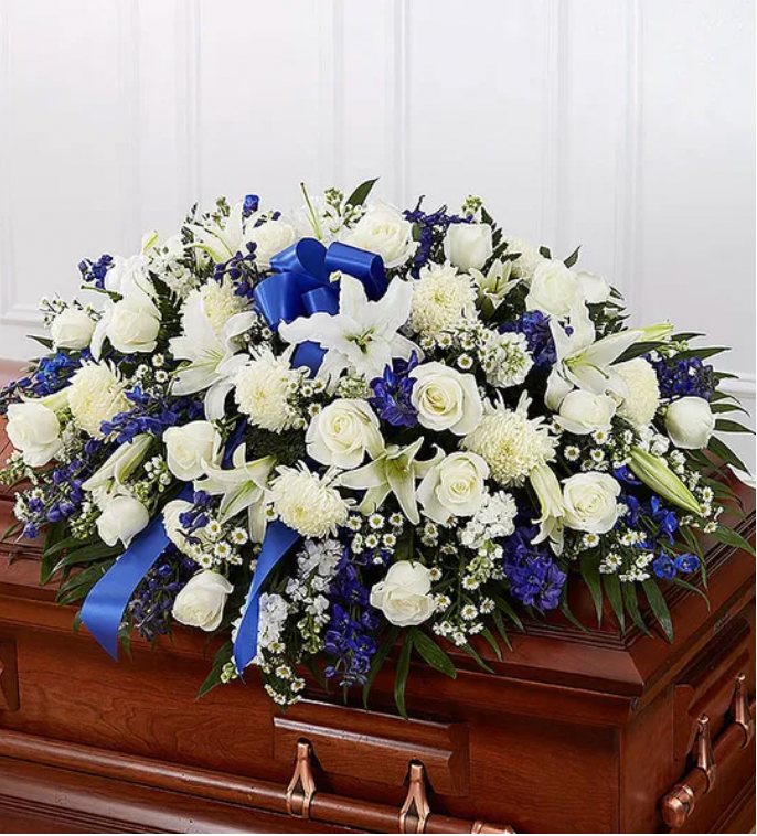 Blue and White Half Casket