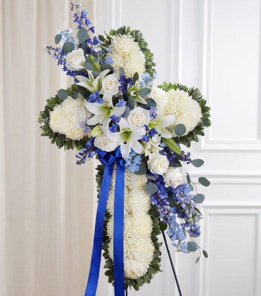 Blue and White Standing cross