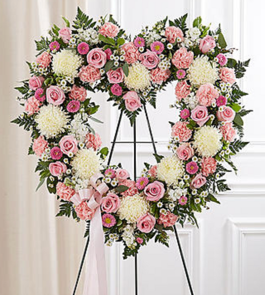 Floral Heart Tribute Pink